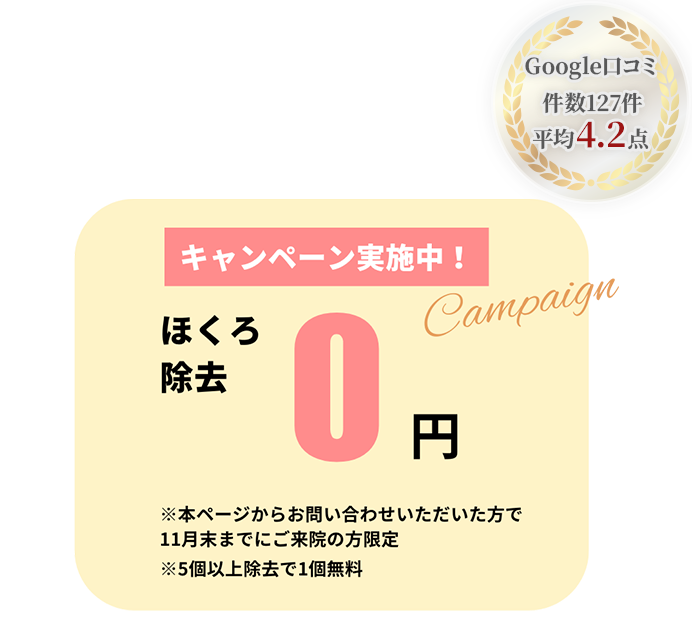 お得なほくろ除去プラン